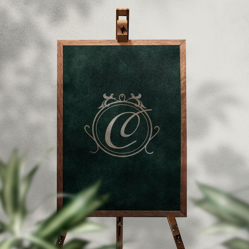 Blackboard easel sign mockup psd for weddings and events