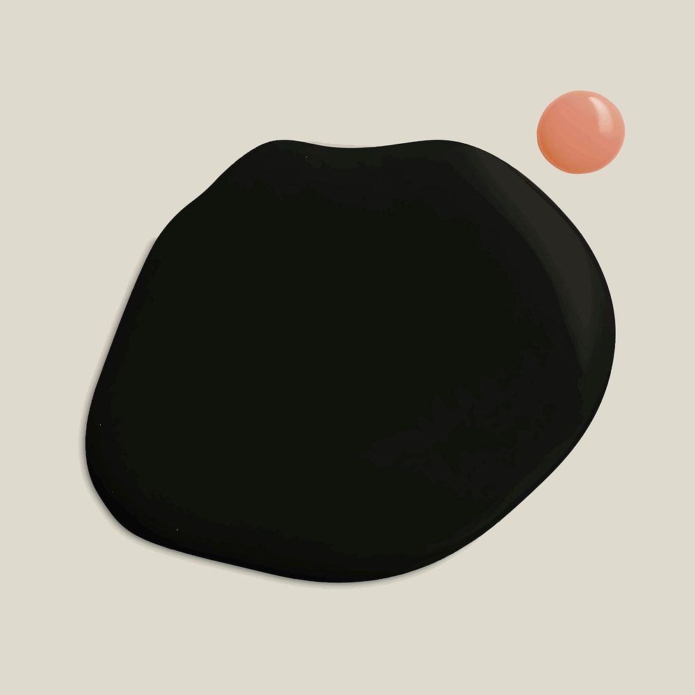 Black color paint circle vector shape creative art graphic element