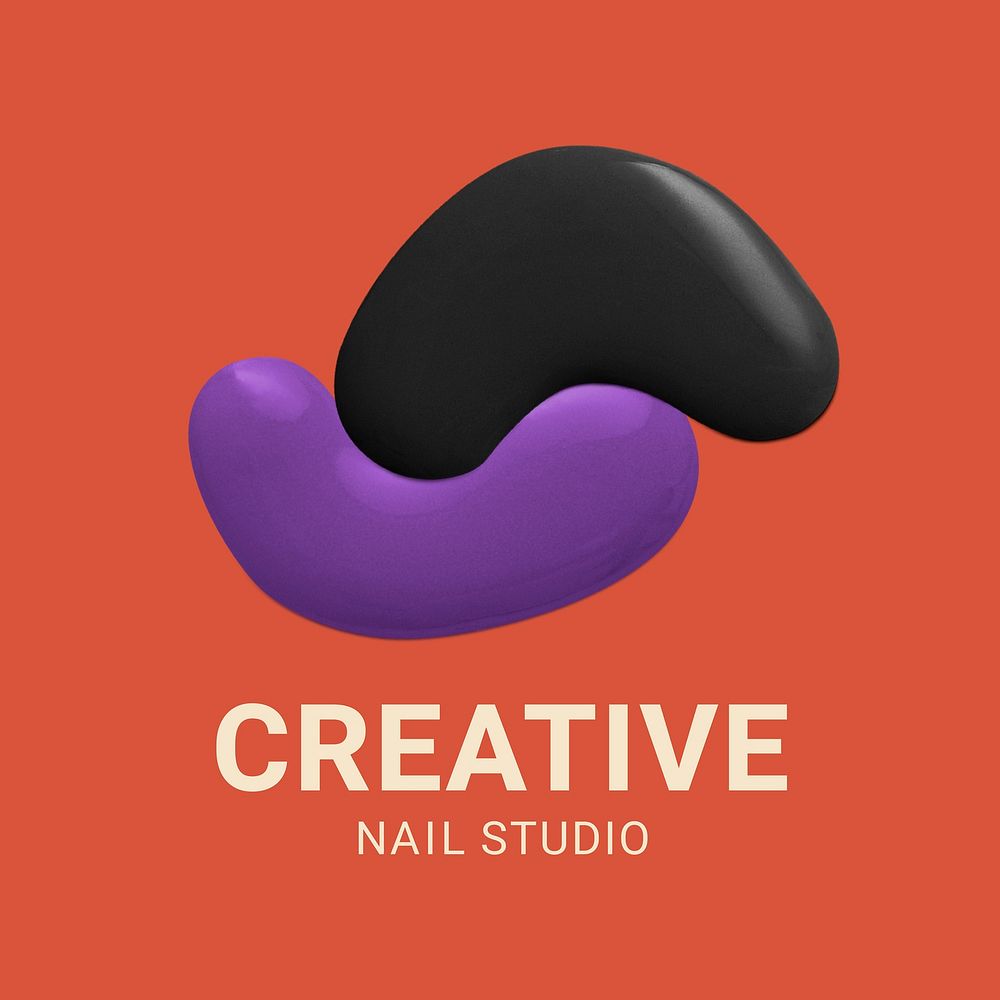 Color paint business logo for creative nail studios