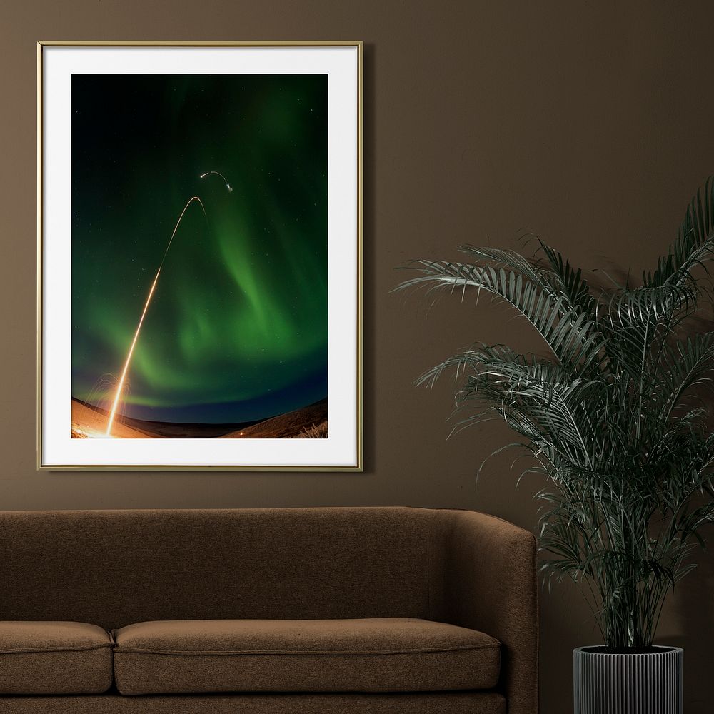 Framed northern lights photo, aesthetic home decor