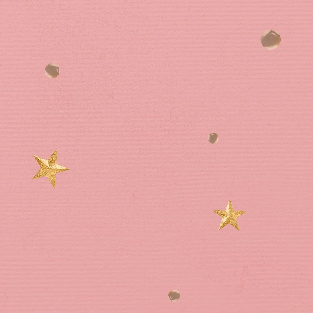 Pink aesthetic texture background, stars paper craft