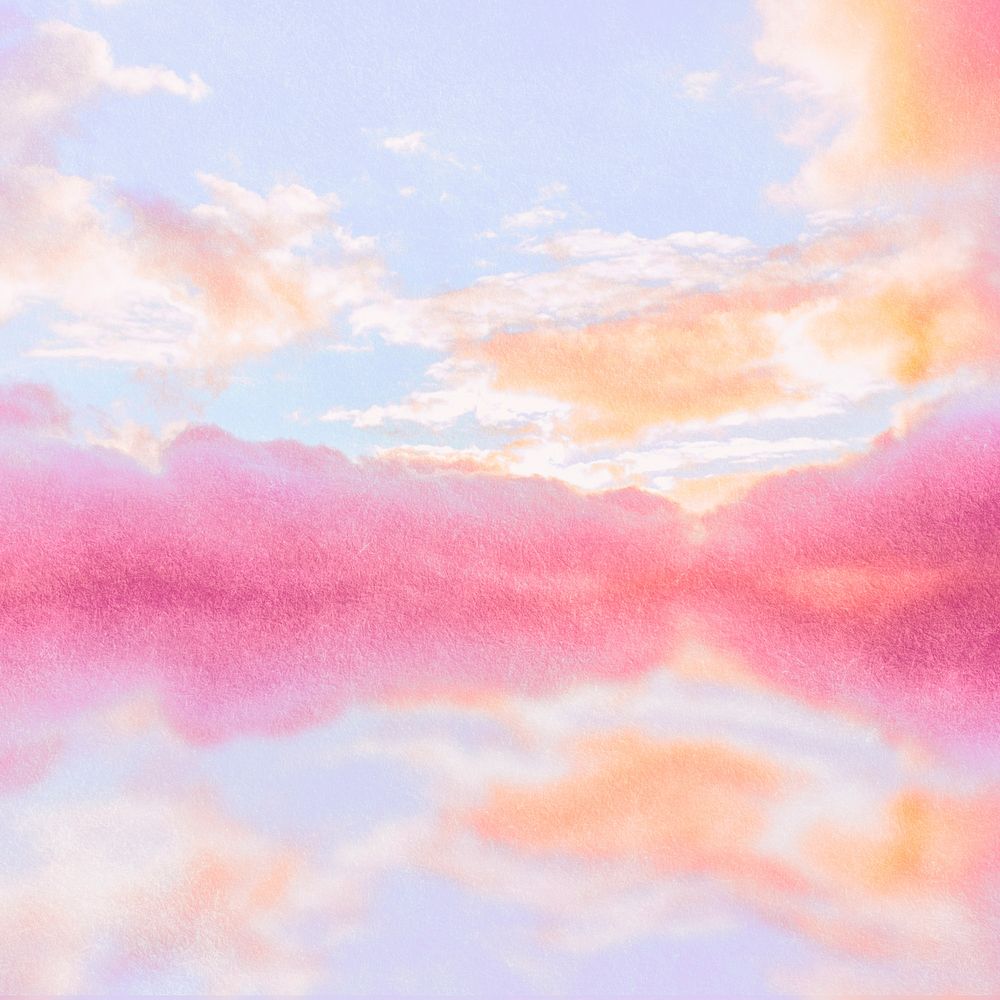 Heaven aesthetic background, pink cloudscape