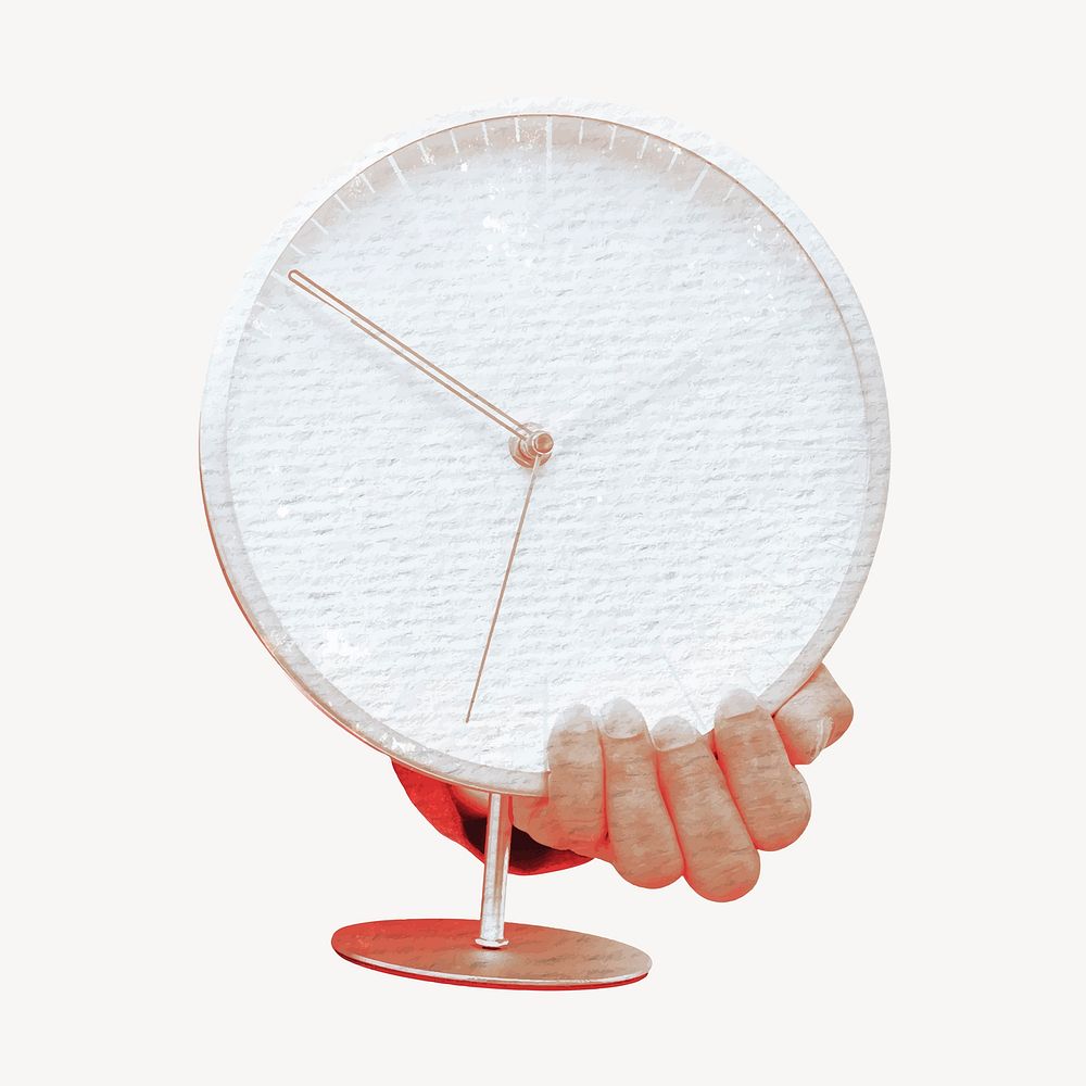 Hand holding clock, working hours remix vector