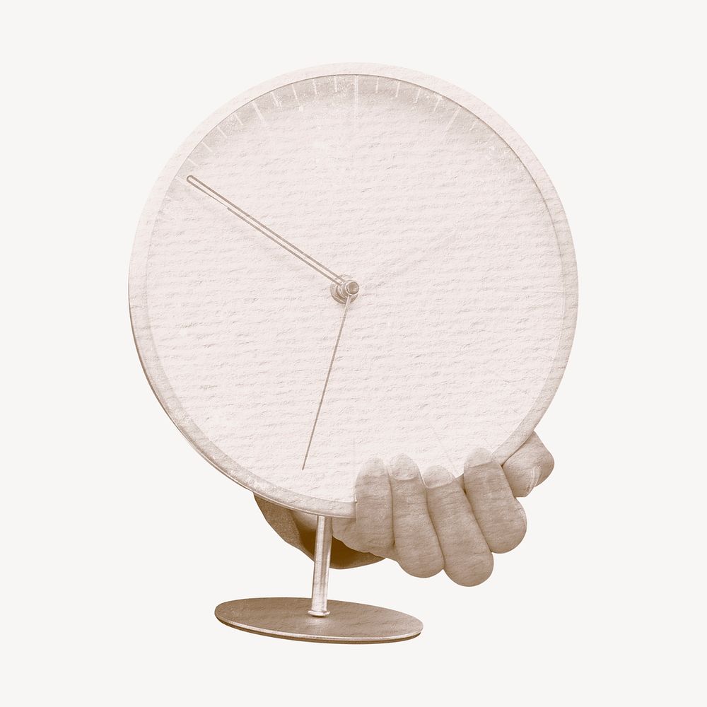 Hand holding clock, working hours remix psd