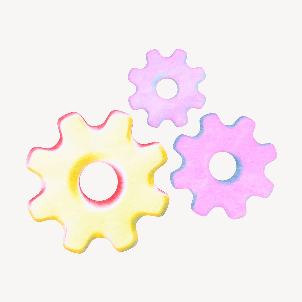 Pink cogwheel, business management remix vector