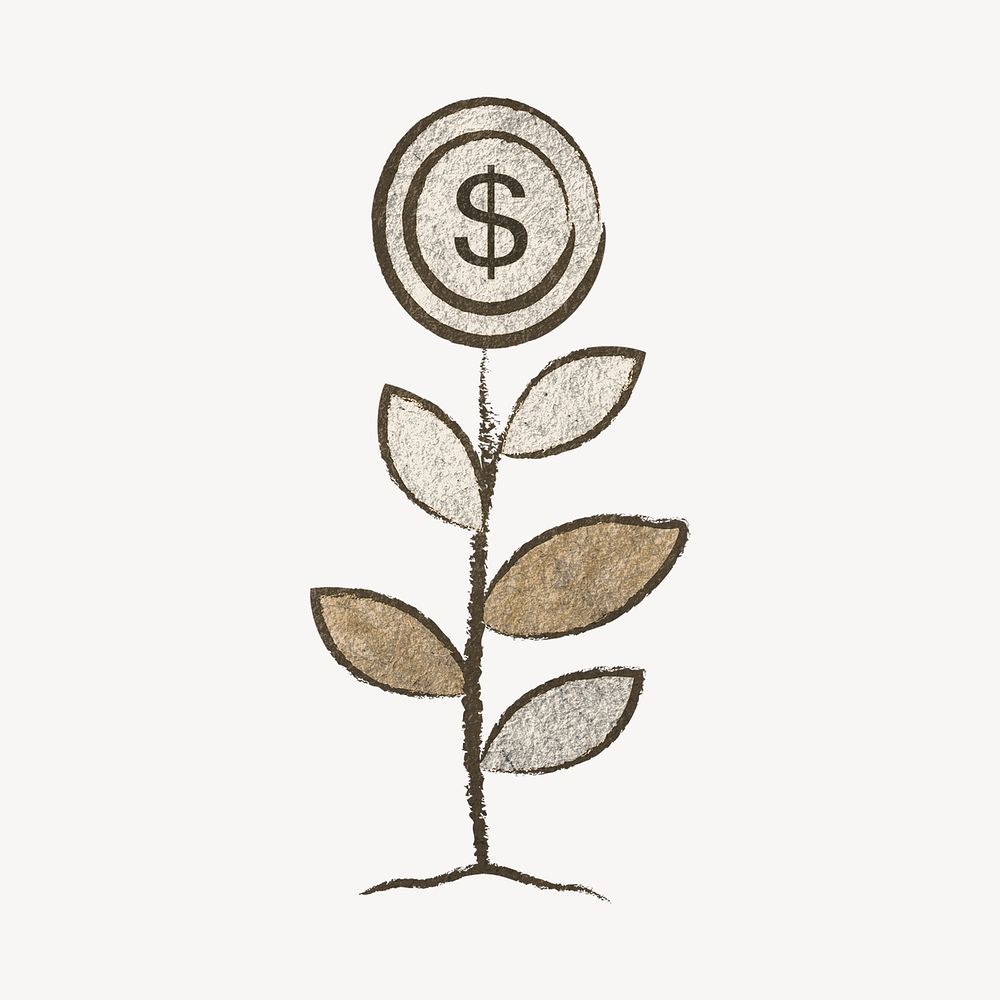 Money tree, finance, business illustration psd