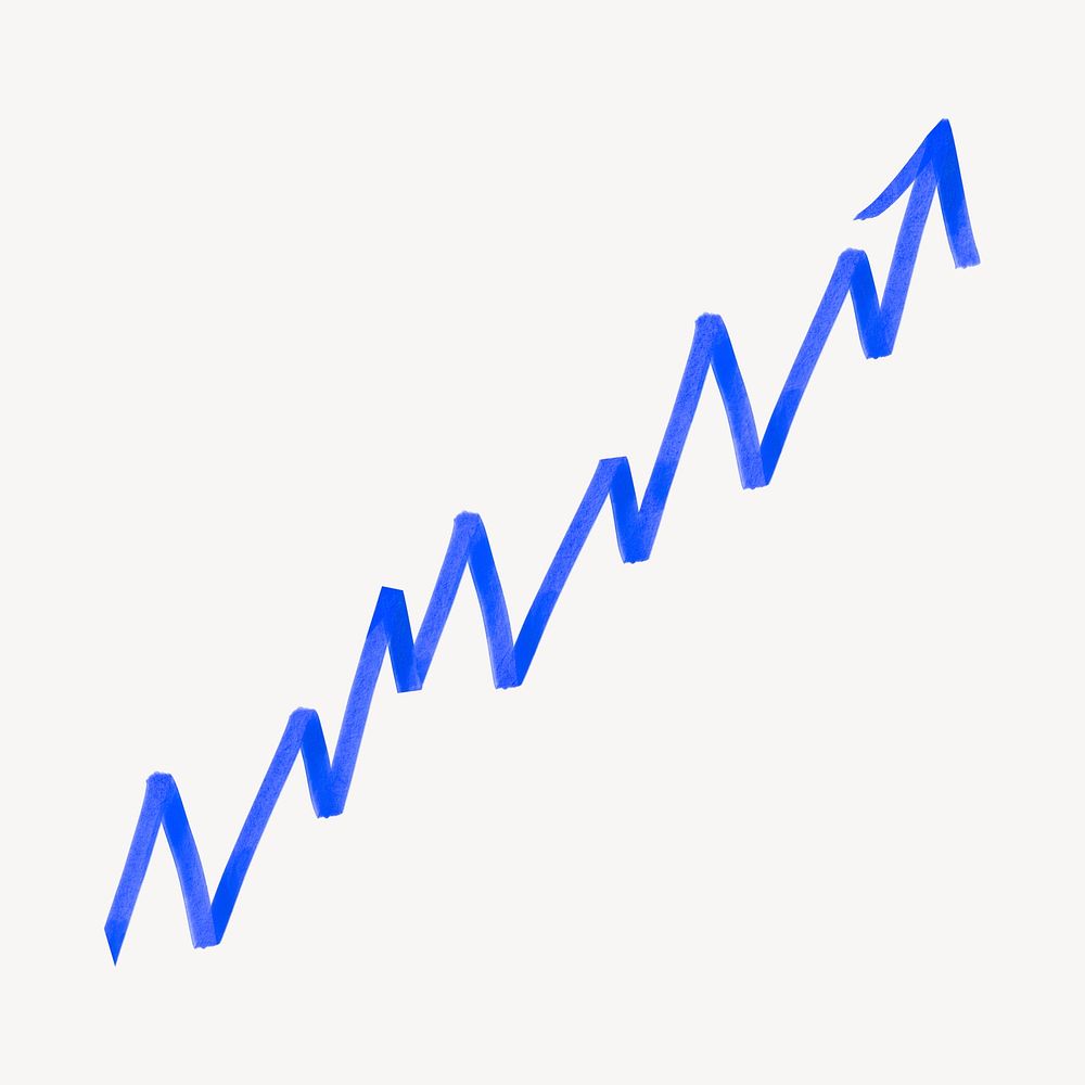 Upward arrow, business growth graphic psd