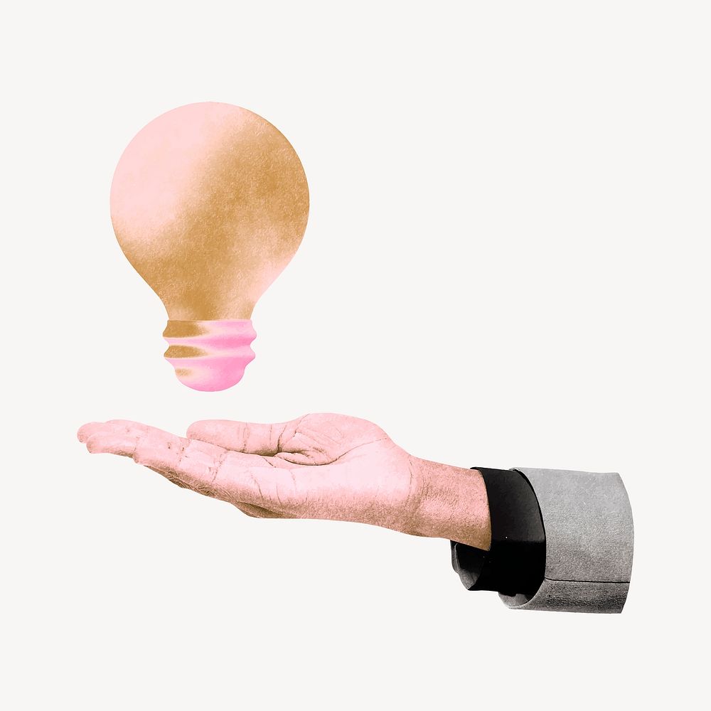 Hand presenting light bulb, creativity in business remix vector