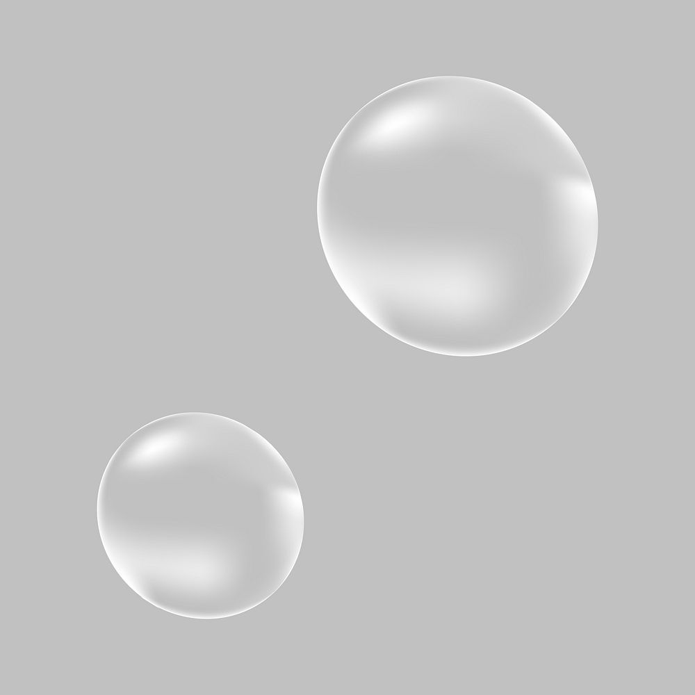 Floating bubbles, clear, transparent design psd