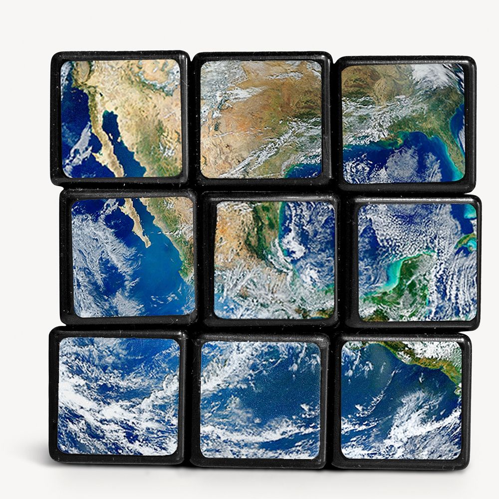 Earth surface puzzle cube game