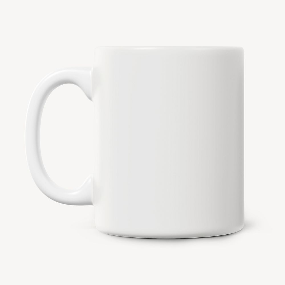 Ceramic coffee mug mockup, white product design psd