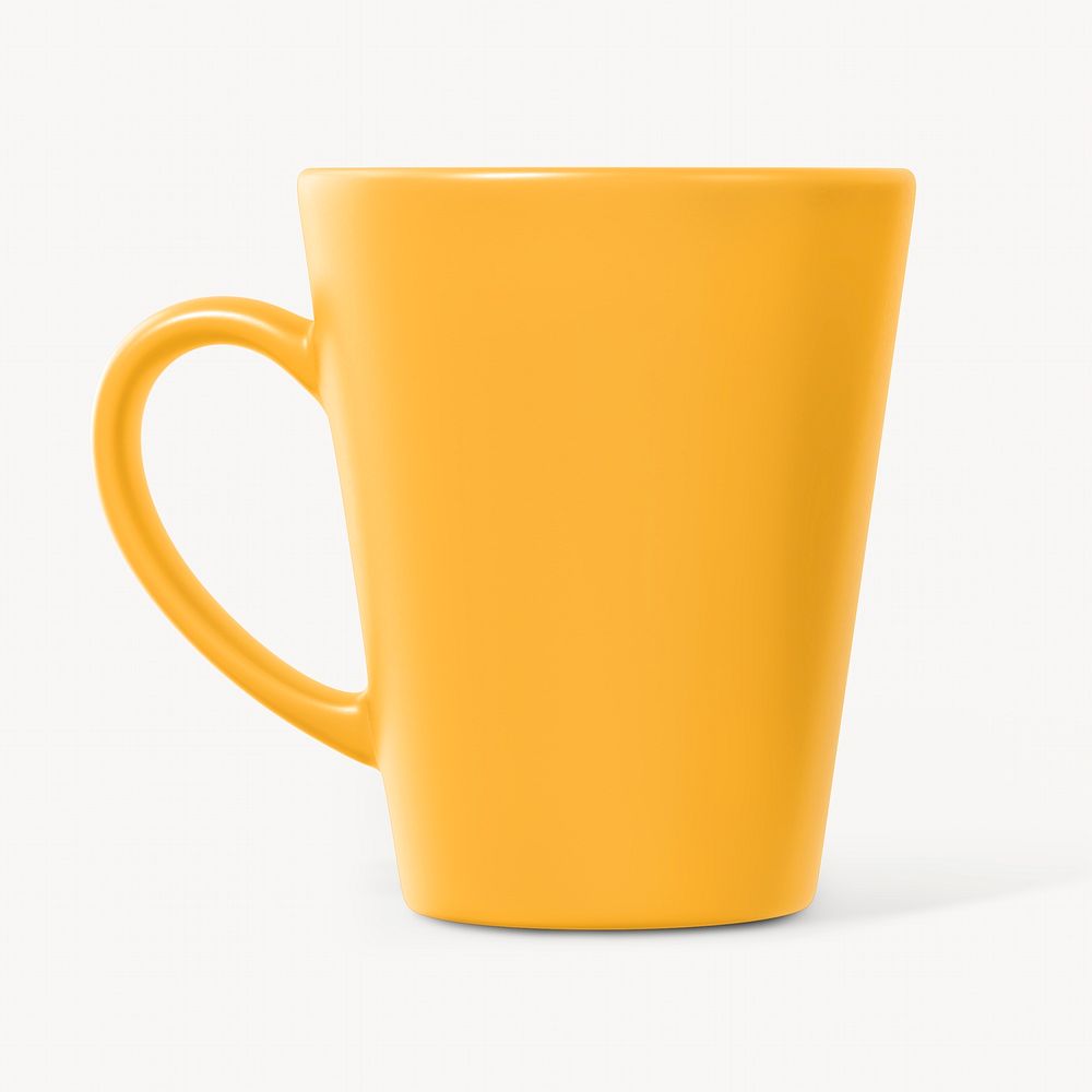 Yellow ceramic mug, product design Free Photo rawpixel