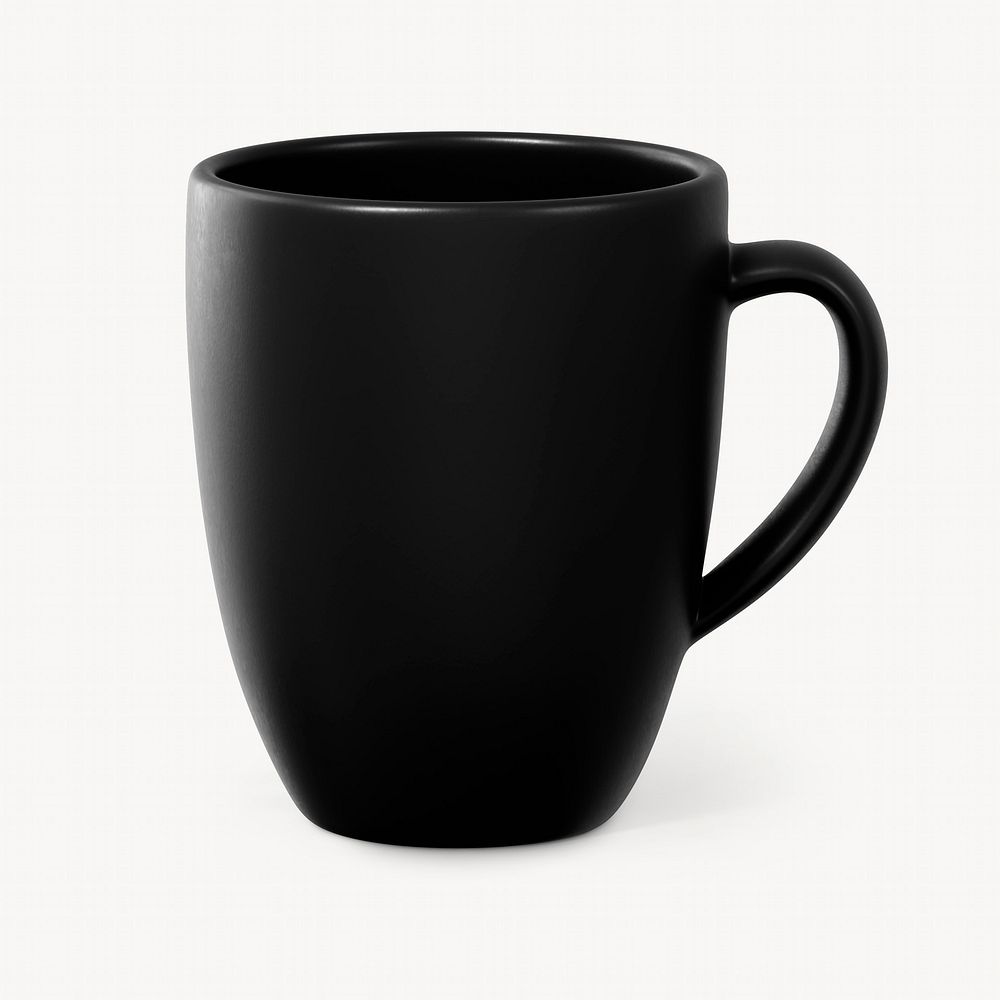 Black coffee mug, product design with blank space