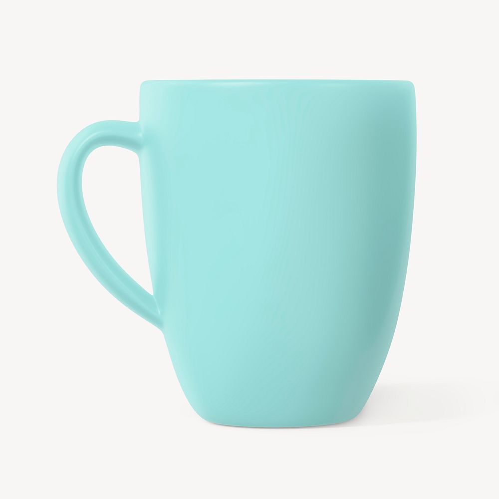 Coffee mug mockup, blue ceramic design psd