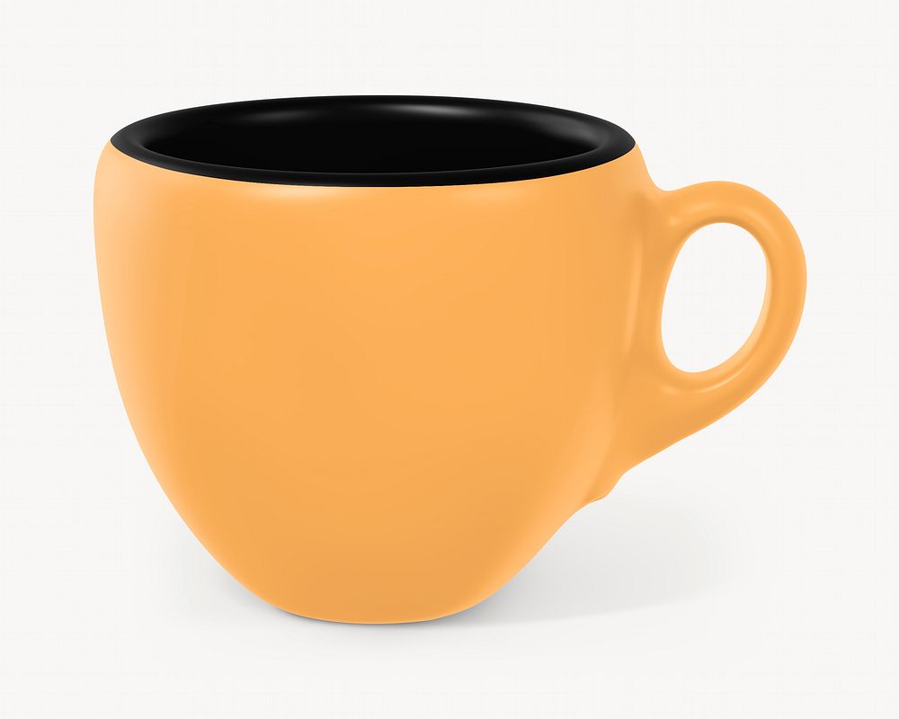 Orange espresso cup, product design with blank space