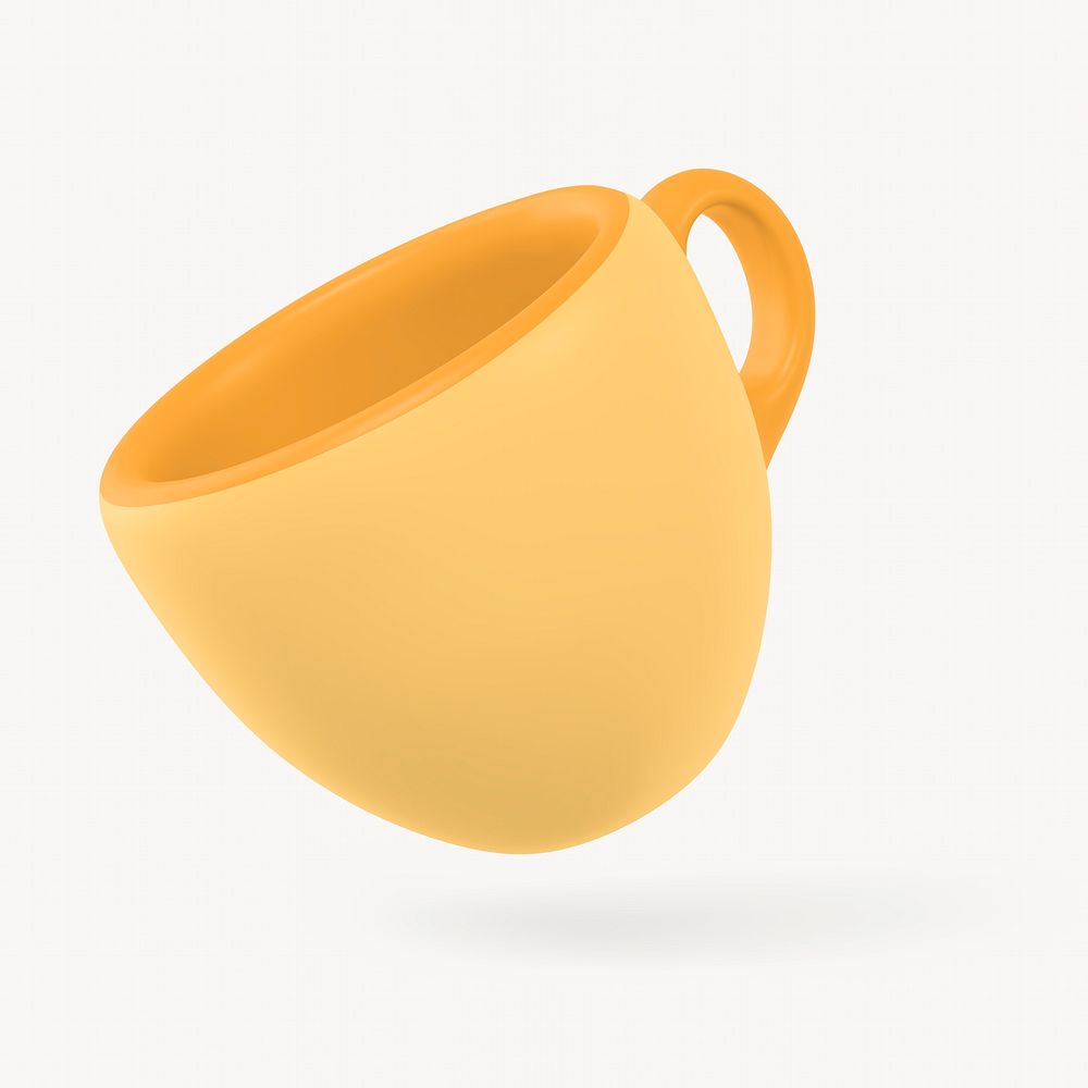Yellow espresso cup, product design with blank space