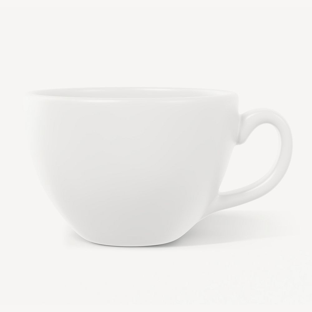 Ceramic coffee cup mockup, white design psd