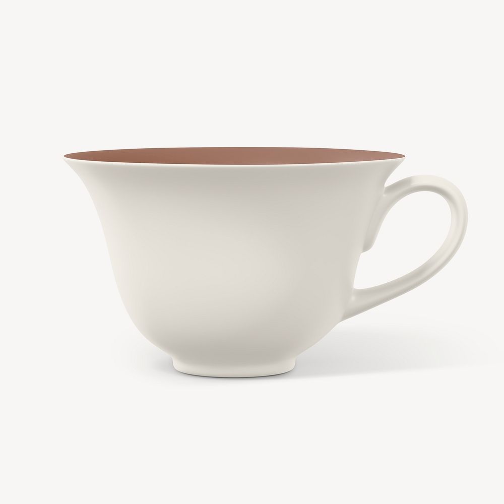 Tea cup mockup, off-white product design psd