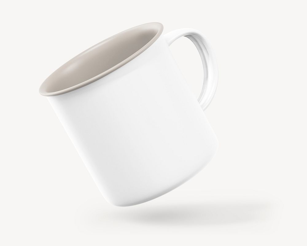 Camping mug mockup, white product design psd