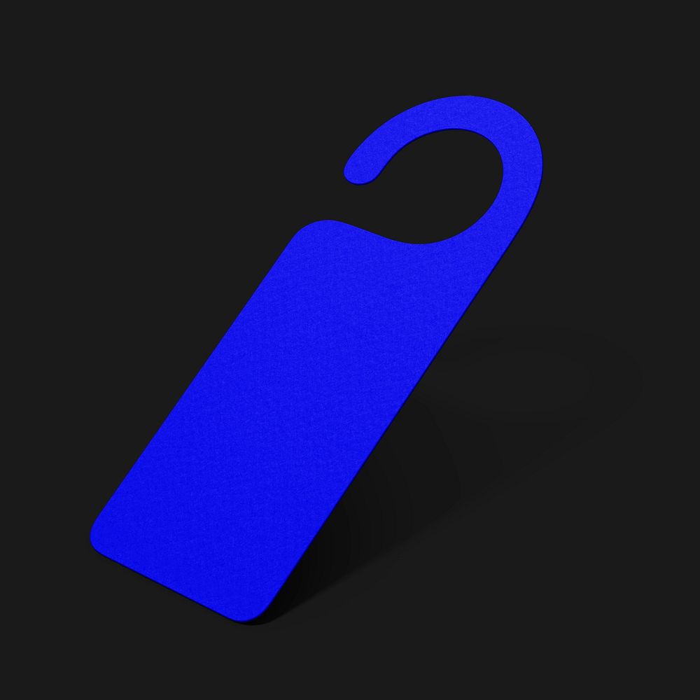 Door tag, blue 3D rendering design