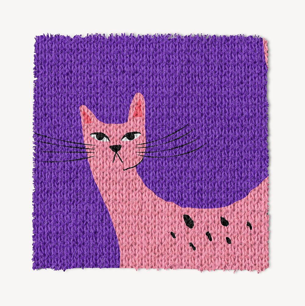 Pink cat, purple rug, carpet design