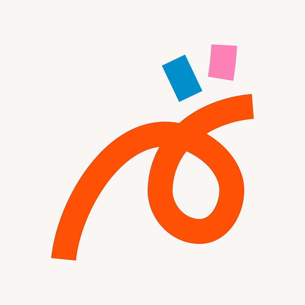 Doodle line sticker, cute design vector