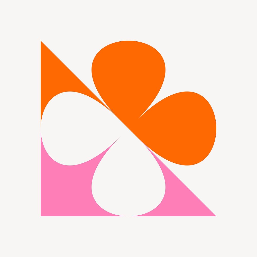 Geometric flower sticker, retro design vector