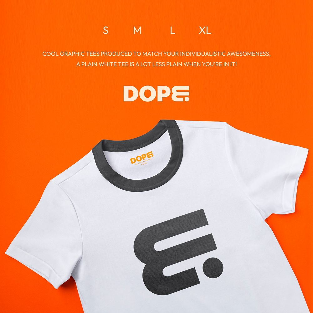 DOPE t-shirt Instagram post template, fashion branding vector