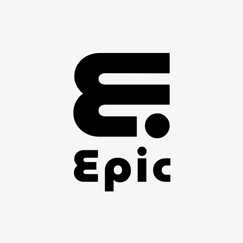 Abstract epic logo template, business identity psd