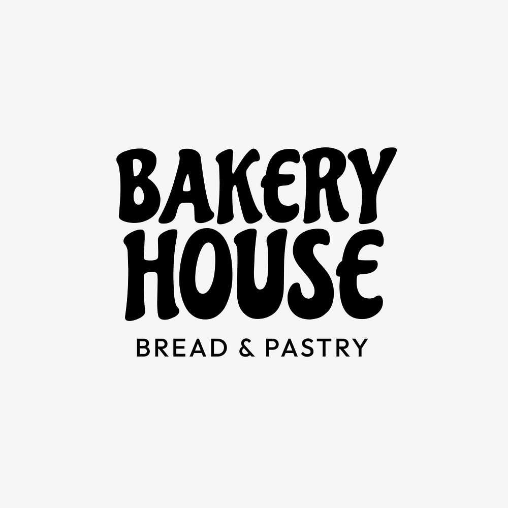 Bakery house logo template, cafe, restaurant business psd