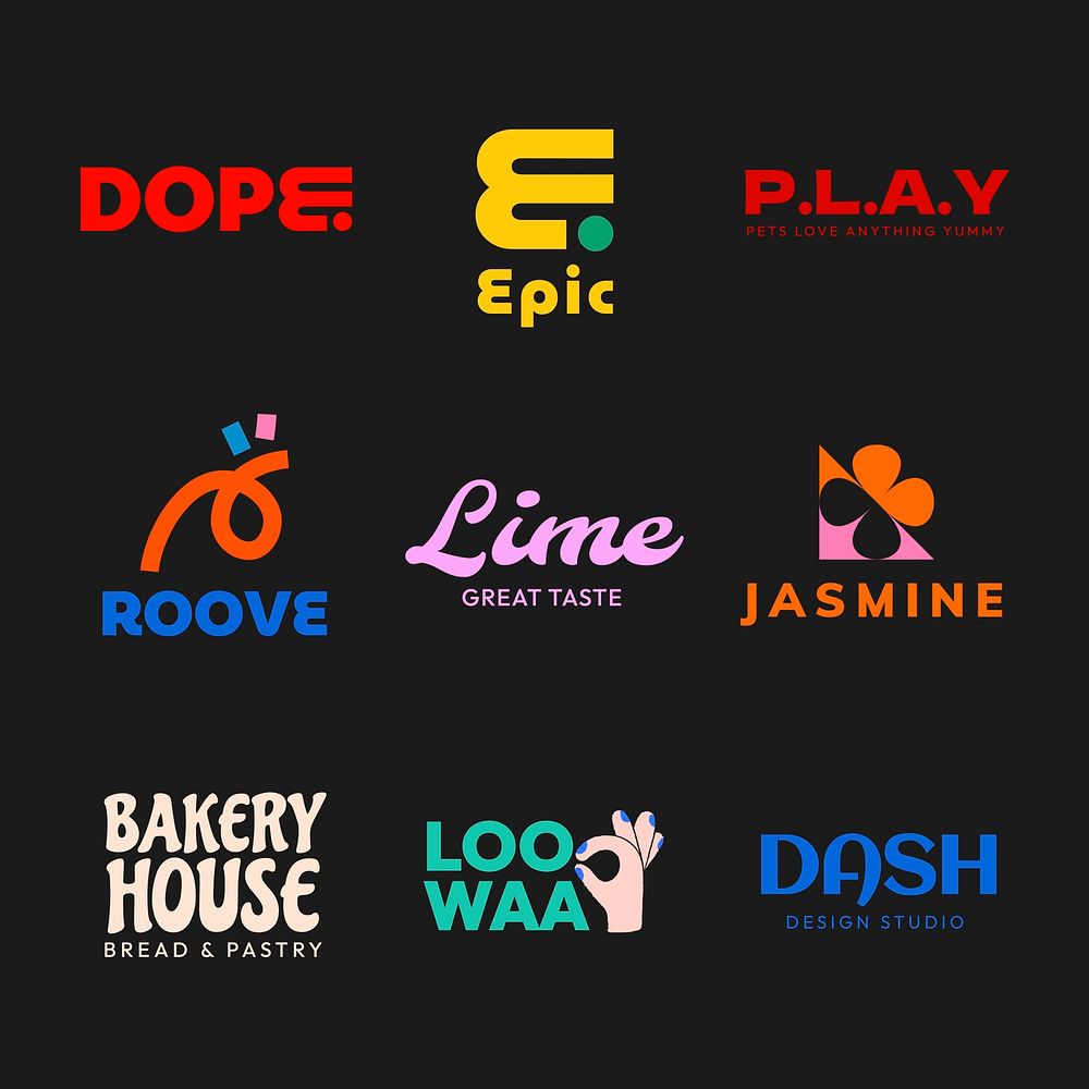 Modern, colorful business logo template set psd