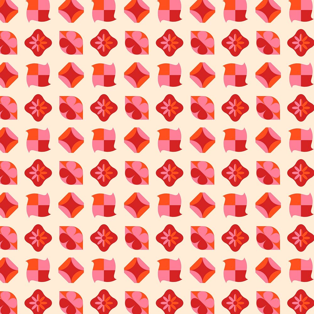 Pink geometric pattern background, retro, abstract design