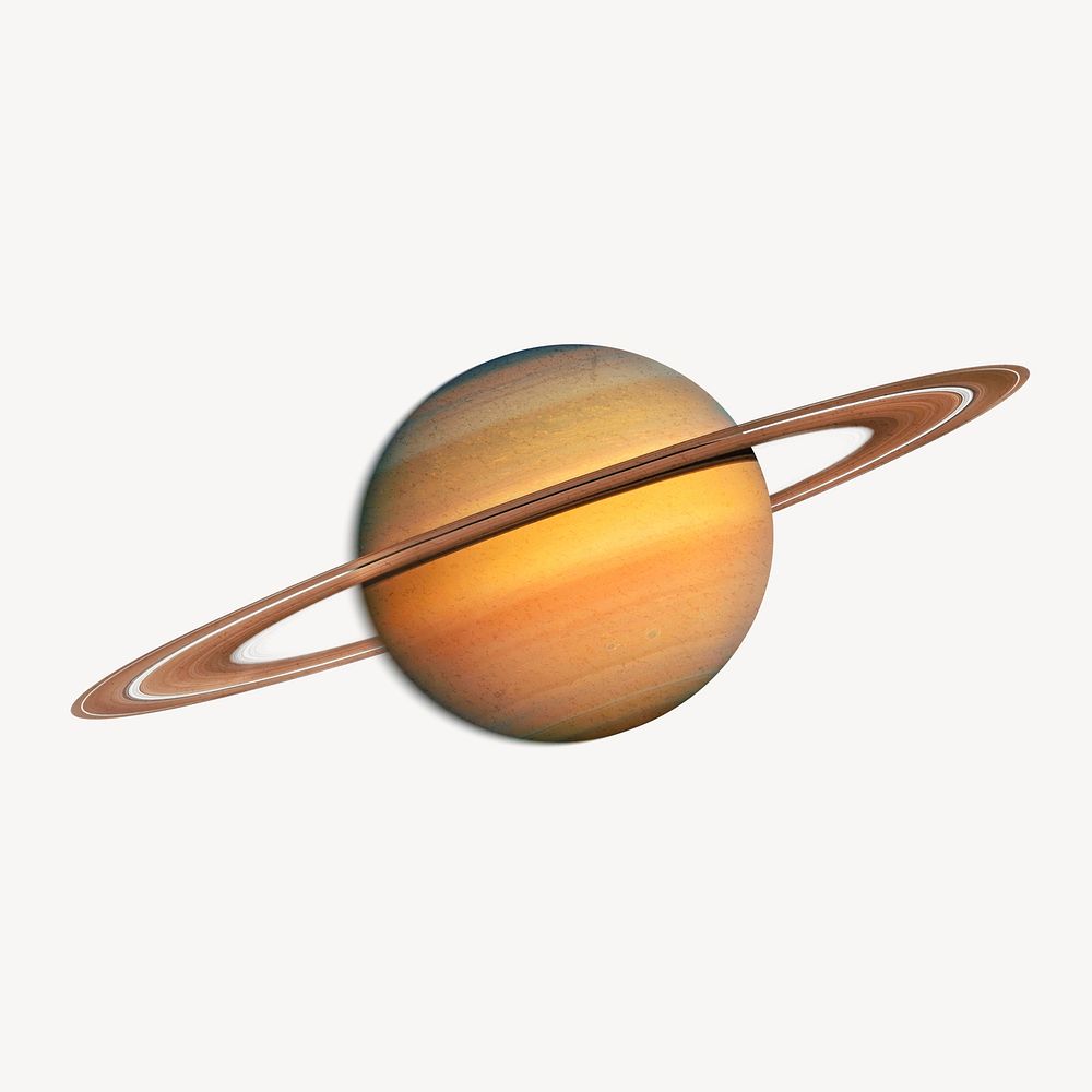 Saturn collage element, realistic graphic psd
