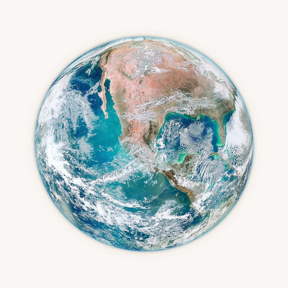 Planet earth collage element, realistic graphic psd