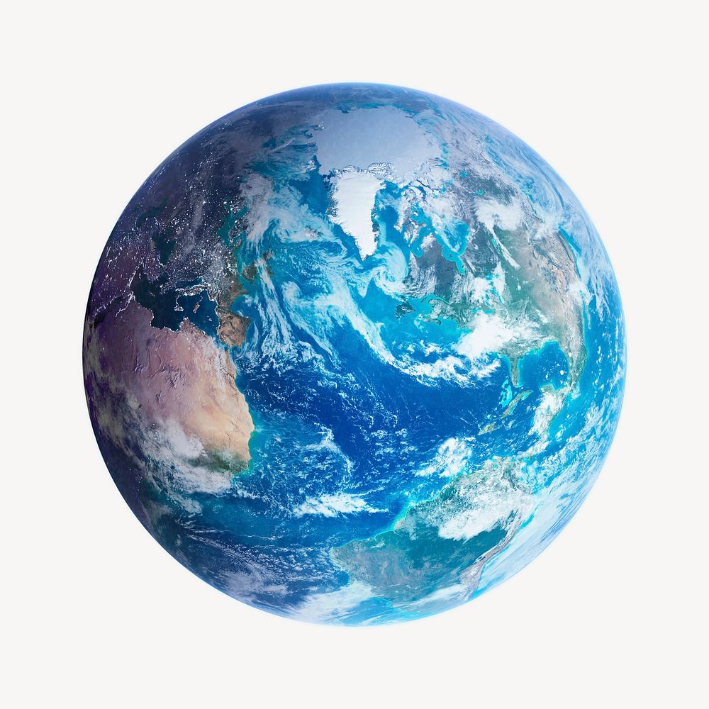 Planet earth collage element, realistic graphic psd