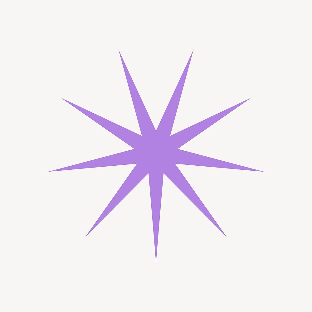 Starburst shape collage element, purple design vector
