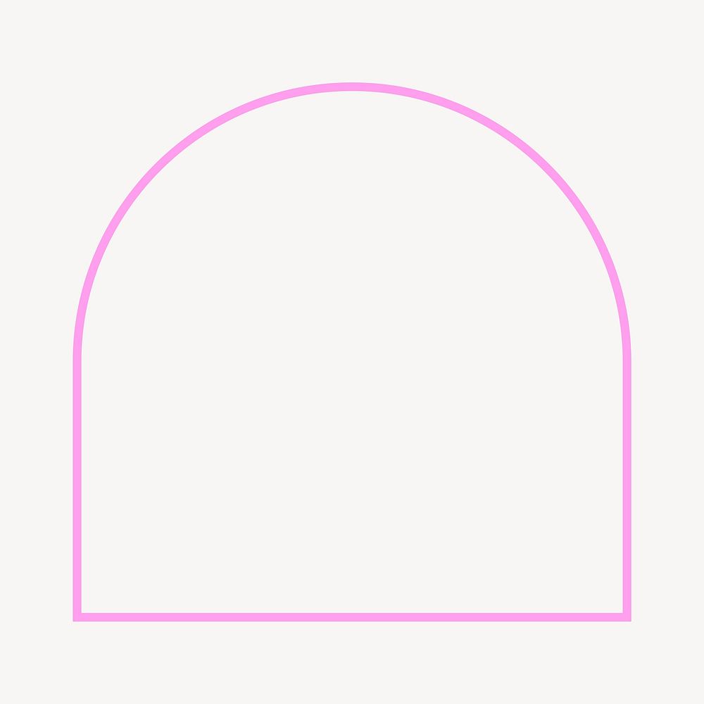 Pink arch shape collage element, outline design