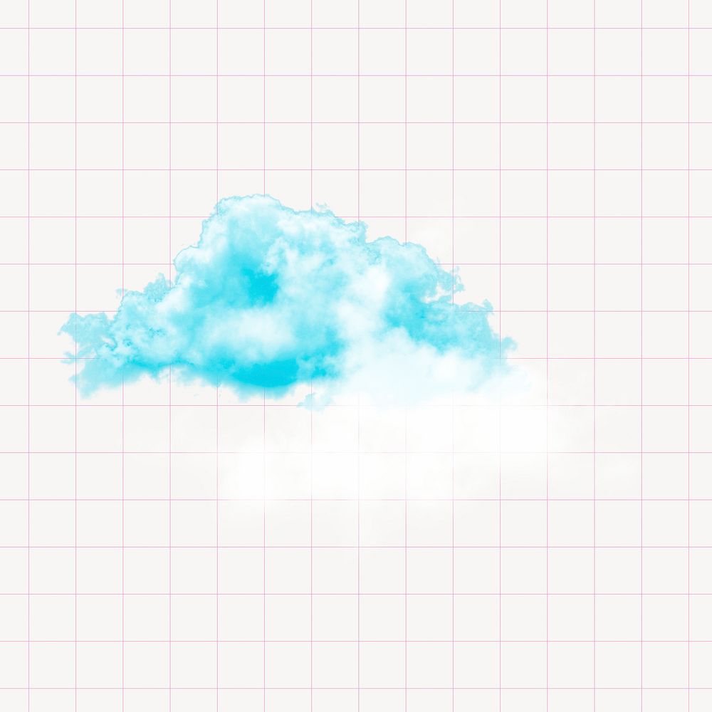 Aesthetic cloud collage element, blue design psd