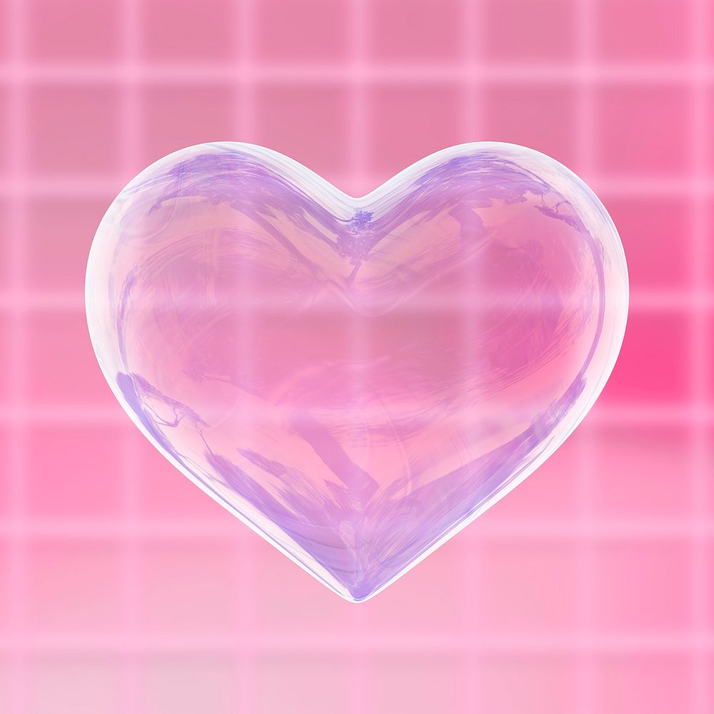 3D rendering heart shape, Valentine's collage element