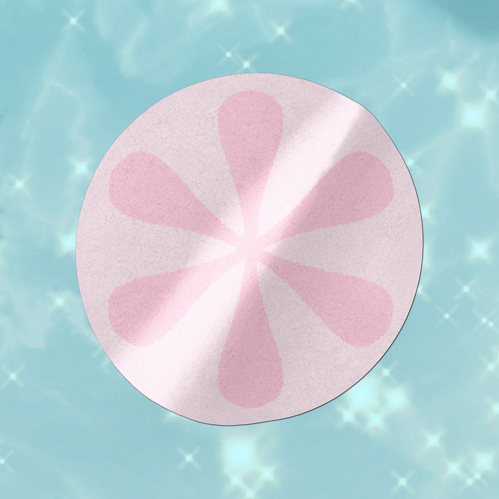 Cute round sticker, pastel aesthetic design