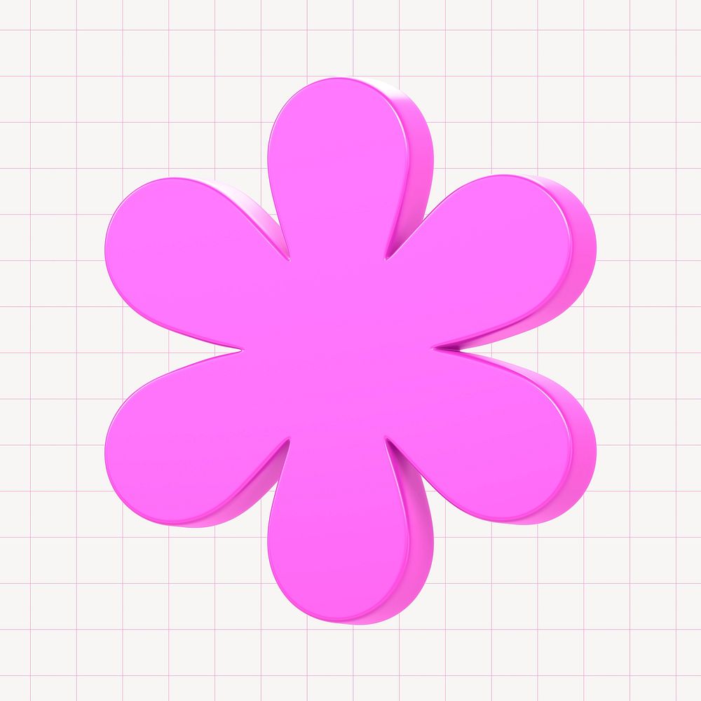 Pink asterisk, 3D rendering design