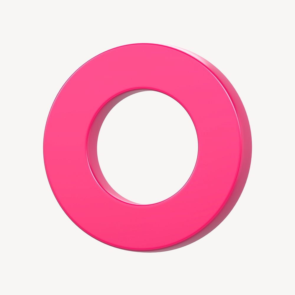Pink circle collage element, 3D rendering psd