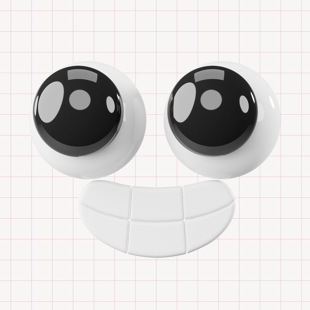 Cute happy face, 3D rendering design