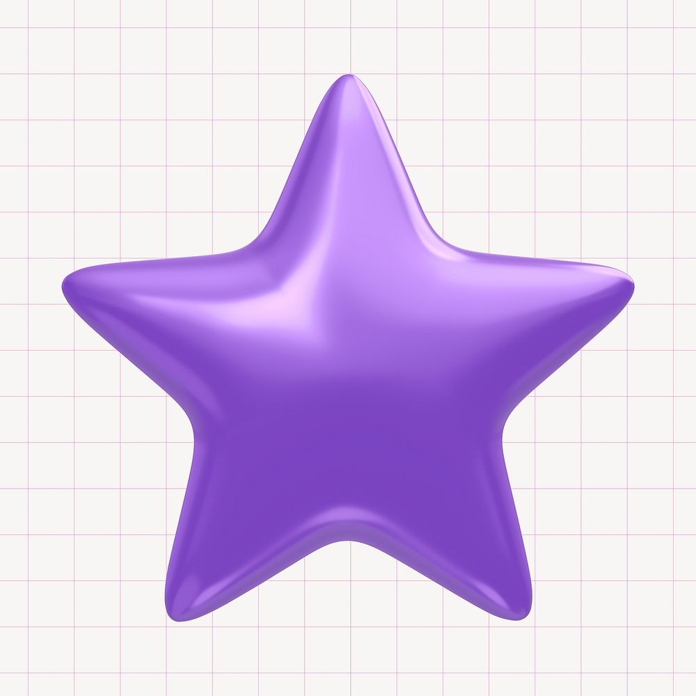 Purple star, 3D rendering design