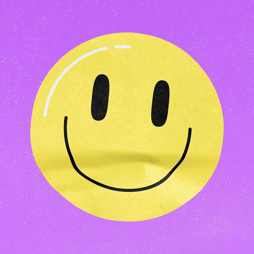 Yellow smiling emoticon sticker 