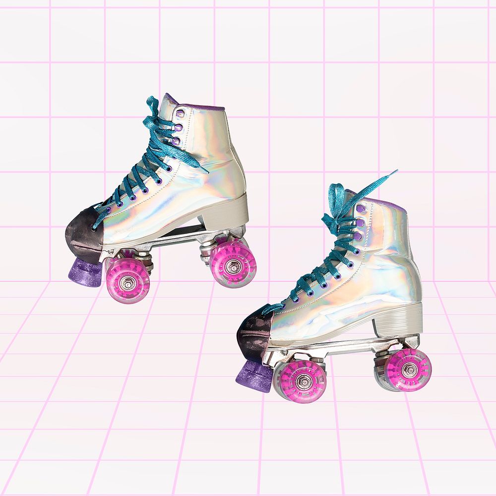 Roller skates collage element, colorful | Premium PSD - rawpixel