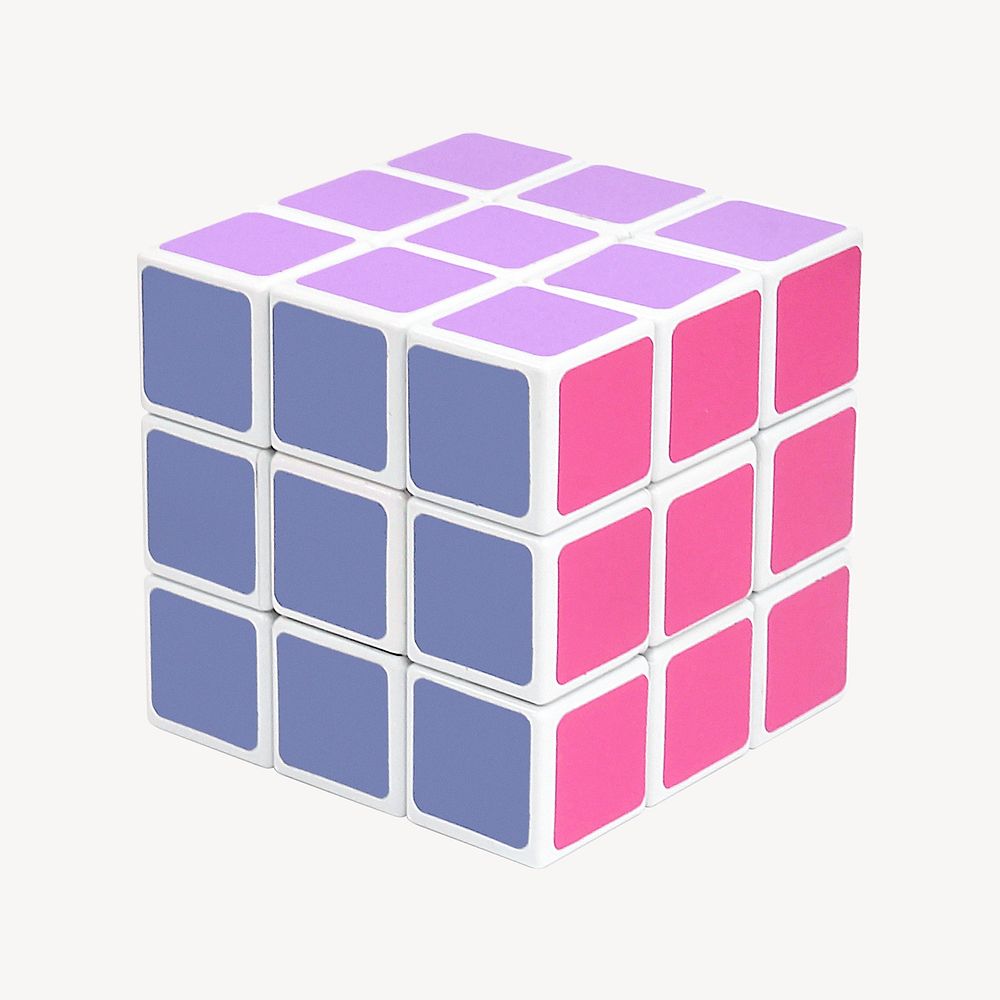 Puzzle cube collage element, colorful design psd