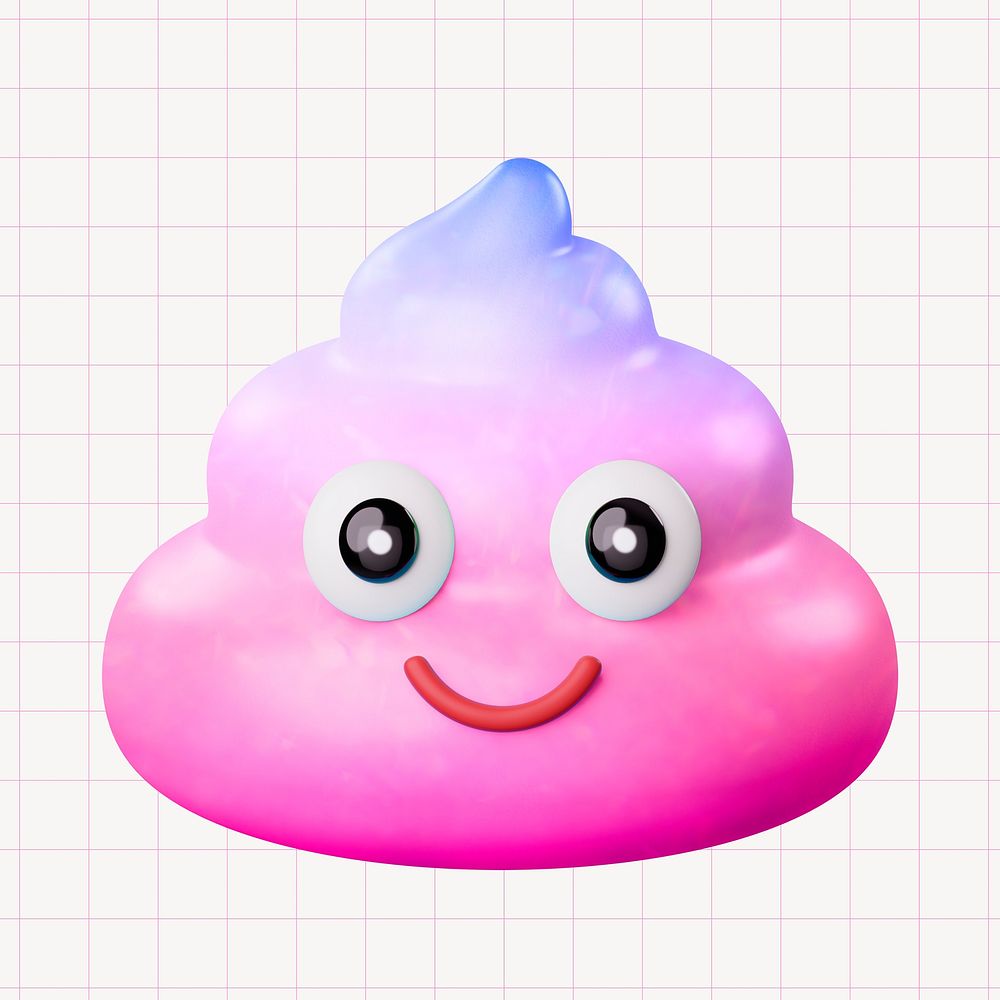 Gradient pink poop, 3D rendering design