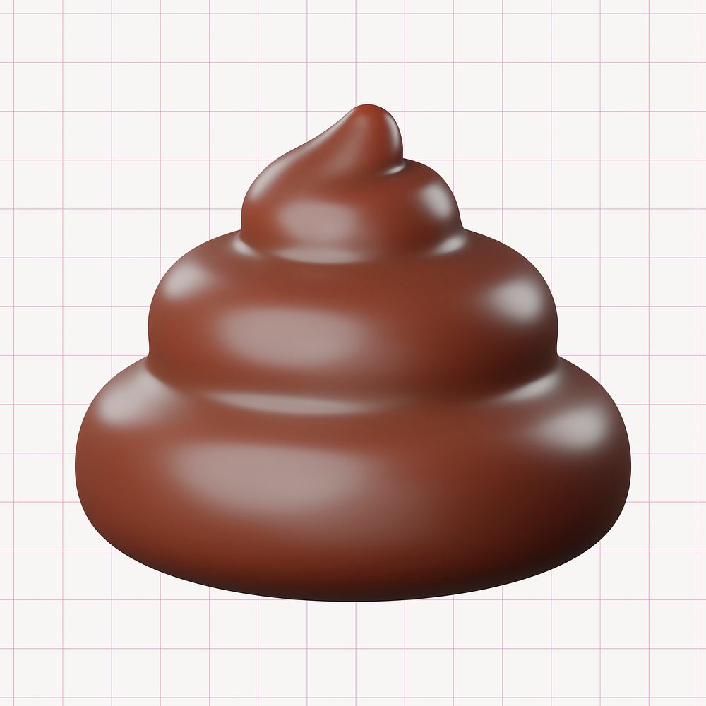 Poop collage element, 3D rendering psd