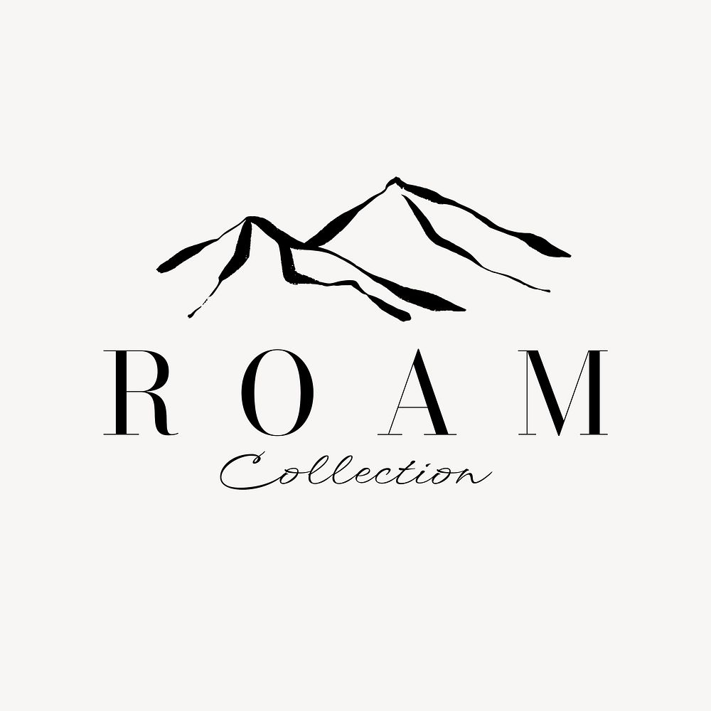 Minimal business logo template, mountain illustration psd